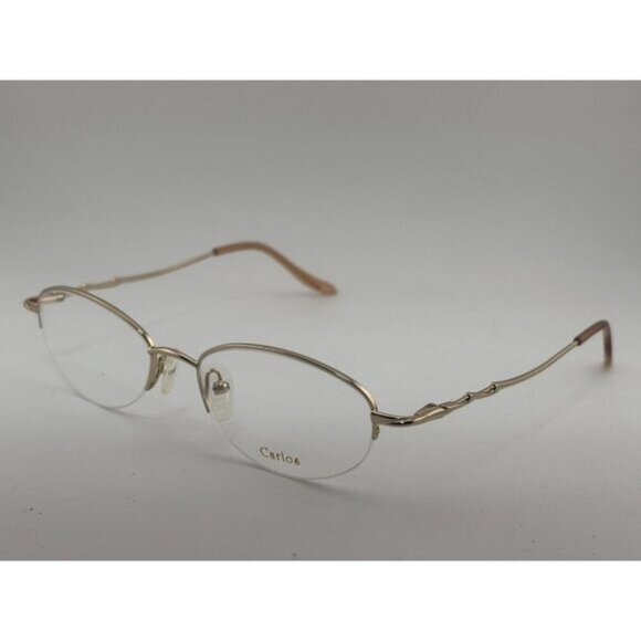 CARLOS - GOLD B46 C133F 51-17-135 Oval Metal Glasses Frames - Picture 1 of 10